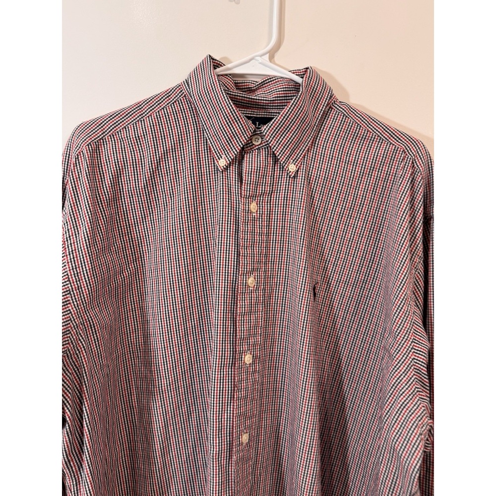 Ralph Lauren BLAIRE Button Up Shirt Mens Size Large Red Blue Check